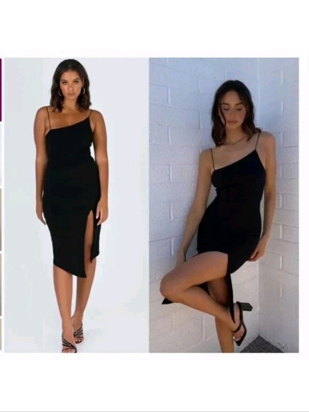Princess Polly Aero Midi Asymmetrical Dress - Black - Size 6 NWT